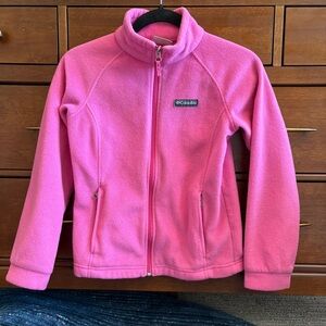 Girls Columbia Pink Benton Springs Fleece Jacket Full Zip sz 10/12